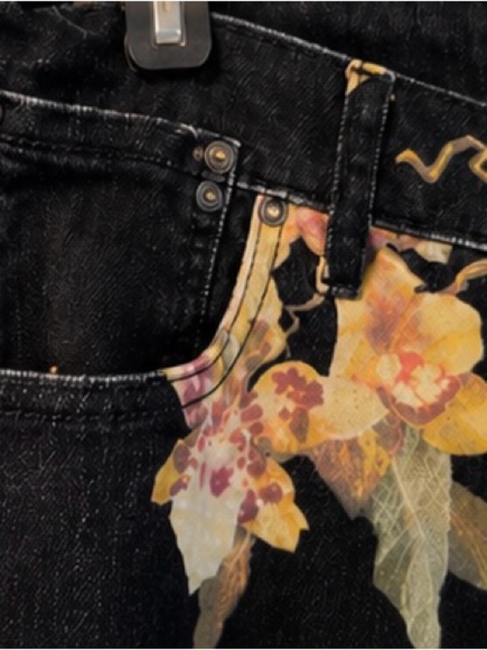 Free People Black Floral Boot-Cut Jumpsuit Pants - Picture 7 of 8